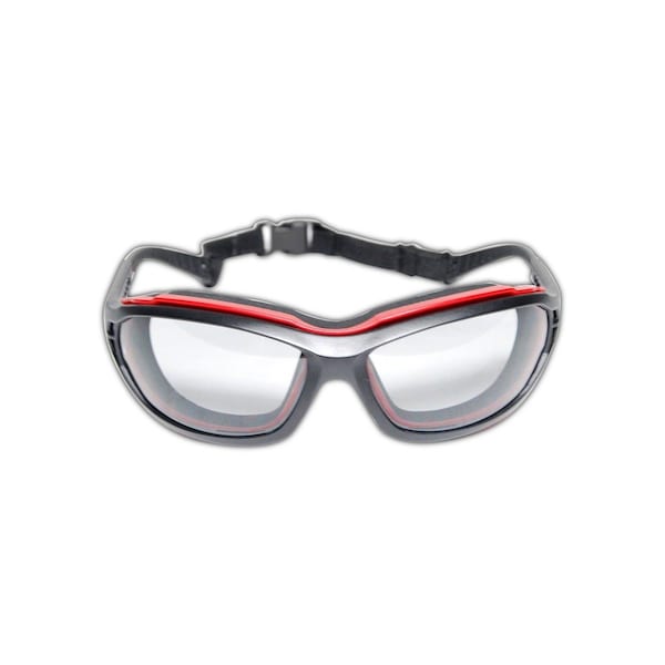 Safety Glasses, Light Gray Antifog Coating Lens, Black